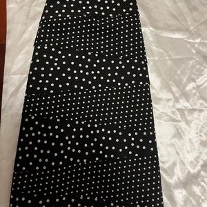 Black and white polka dot “layer” skirt with built in slip lining